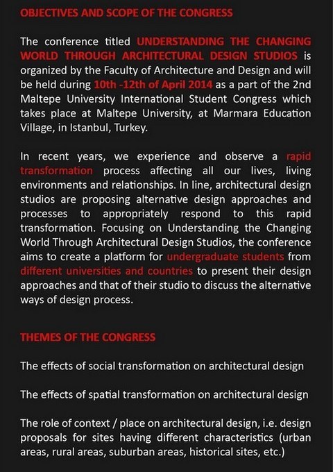 Maltepe Üniversitesi Uluslararası Mimarlık Öğrencileri Kongresi