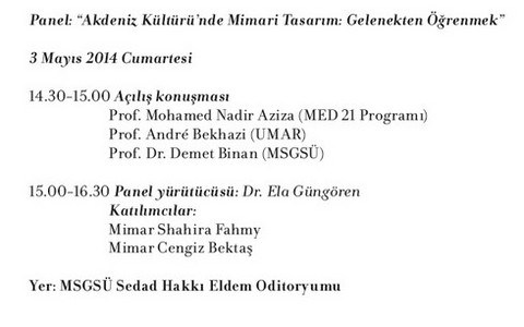 "Akdeniz Kültürü'nde Mimari Tasarım: Gelenekten Öğrenmek"