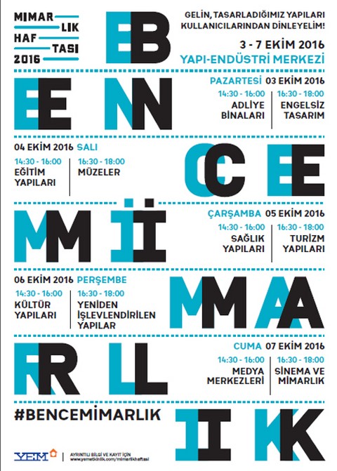 YEM'den "Mimarlık Haftası"na Özel Etkinlikler