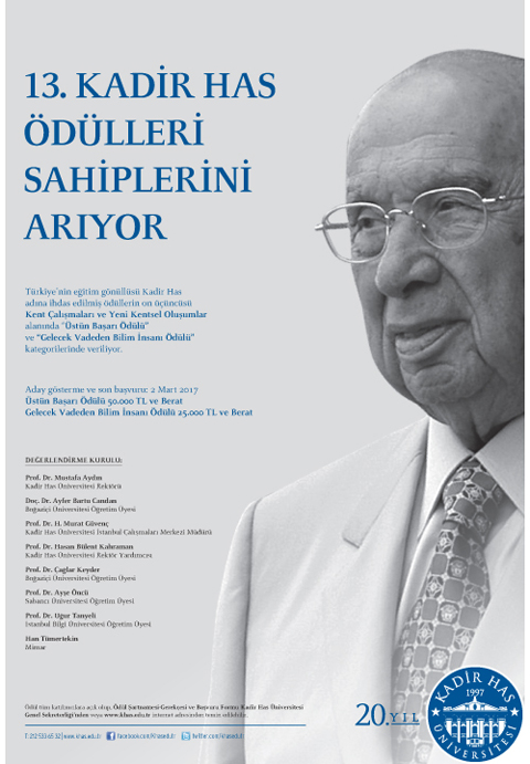 Kadir Has Ödülleri Bu Yıl Kent Çalışmalarına Verilecek